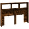 vidaXL Headboard Cabinet with LED Smoked Oak 140x17x102 cm