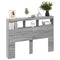 vidaXL Headboard Cabinet with LED Grey Sonoma 140x17x102 cm