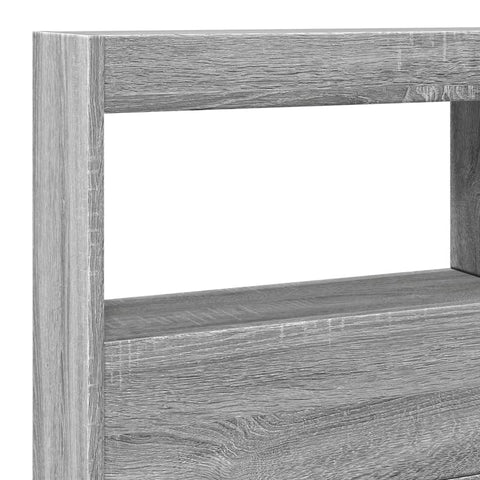 vidaXL Headboard Cabinet with LED Grey Sonoma 140x17x102 cm