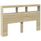 vidaXL Headboard Cabinet with LED Sonoma Oak 160x17x102 cm