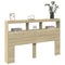 vidaXL Headboard Cabinet with LED Sonoma Oak 160x17x102 cm