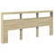 vidaXL Headboard Cabinet with LED Sonoma Oak 220x17x102 cm