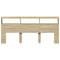vidaXL Headboard Cabinet with LED Sonoma Oak 220x17x102 cm