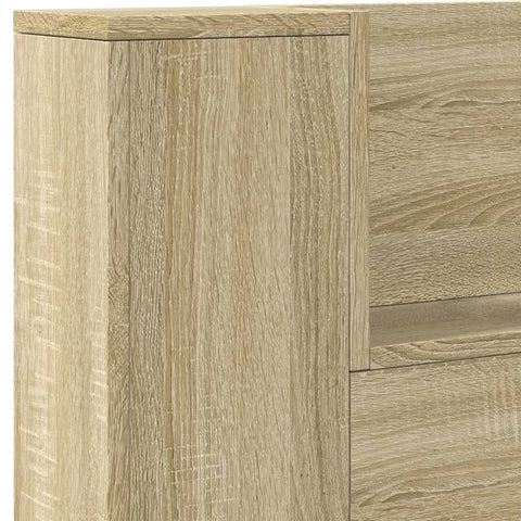 vidaXL Headboard Cabinet with LED Sonoma Oak 220x16.5x103.5 cm