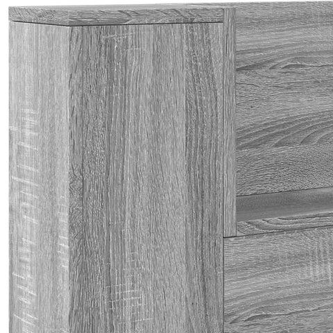 vidaXL Headboard Cabinet with LED Grey Sonoma 220x16.5x103.5 cm