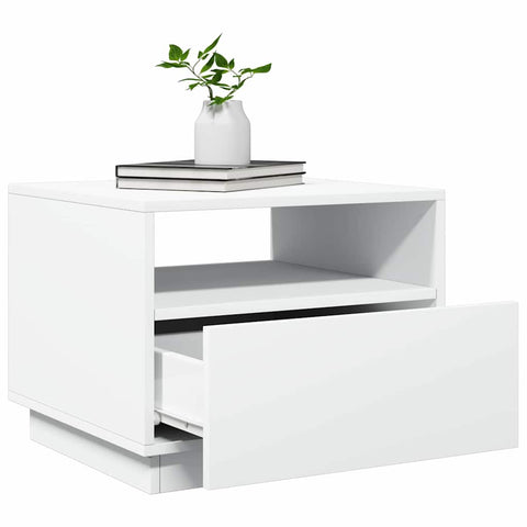vidaXL Coffee Table with LED Lights White 50x49x40 cm