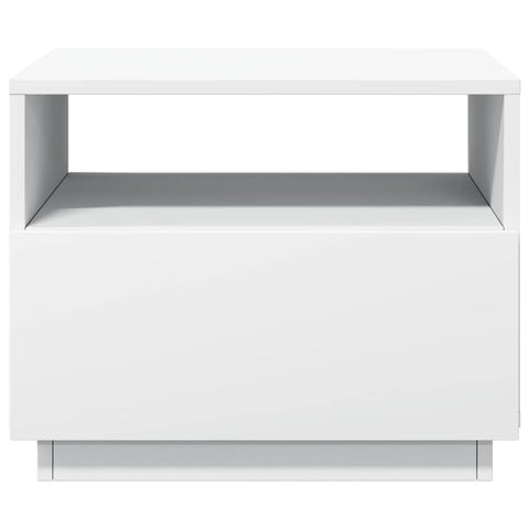 vidaXL Coffee Table with LED Lights White 50x49x40 cm