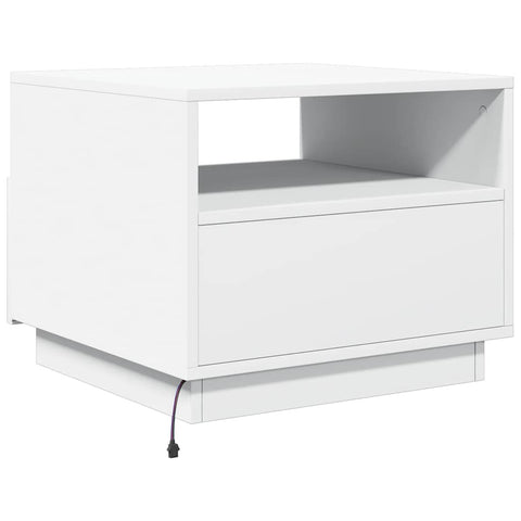 vidaXL Coffee Table with LED Lights White 50x49x40 cm
