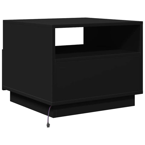 vidaXL Coffee Table with LED Lights Black 50x49x40 cm