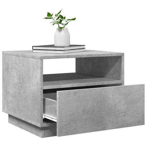 vidaXL Coffee Table with LED Lights Concrete Grey 50x49x40 cm