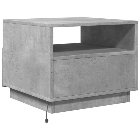 vidaXL Coffee Table with LED Lights Concrete Grey 50x49x40 cm