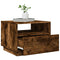 vidaXL Coffee Table with LED Lights Smoked Oak 50x49x40 cm