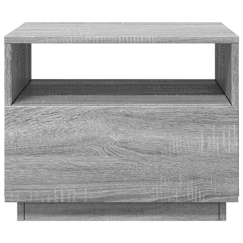 vidaXL Coffee Table with LED Lights Grey Sonoma 50x49x40 cm