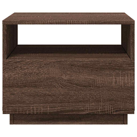vidaXL Coffee Table with LED Lights Brown Oak 50x49x40 cm