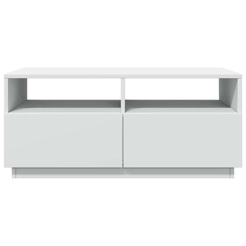 vidaXL Coffee Table with LED Lights White 90x49x40 cm