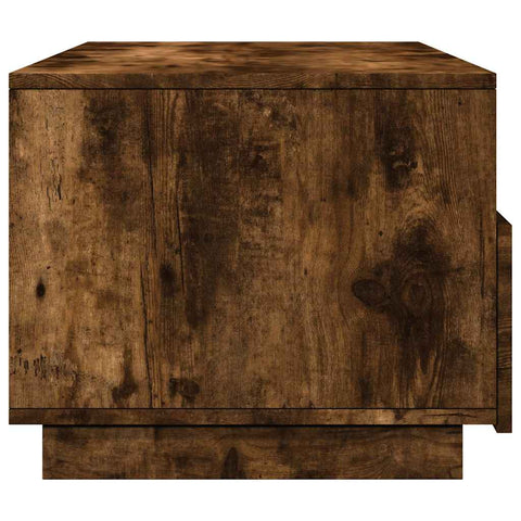 vidaXL Coffee Table with LED Lights Smoked Oak 90x49x40 cm
