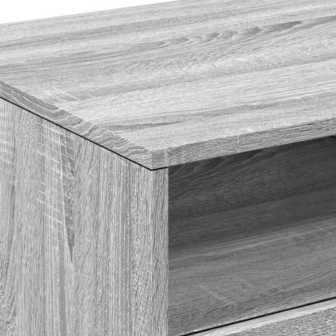 vidaXL Coffee Table with LED Lights Grey Sonoma 90x49x40 cm