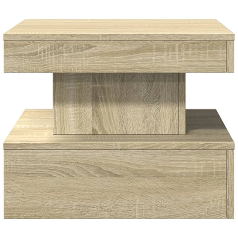 vidaXL Coffee Table with LED Lights Sonoma Oak 50x50x40 cm