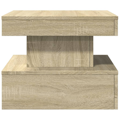 vidaXL Coffee Table with LED Lights Sonoma Oak 50x50x40 cm