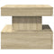 vidaXL Coffee Table with LED Lights Sonoma Oak 50x50x40 cm