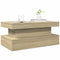 vidaXL Coffee Table with LED Lights Sonoma Oak 90x50x40 cm