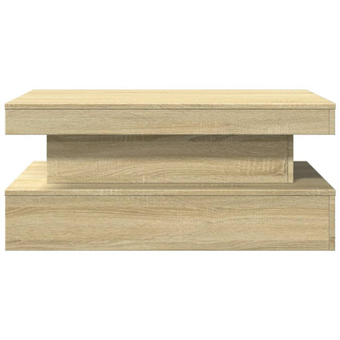 vidaXL Coffee Table with LED Lights Sonoma Oak 90x50x40 cm