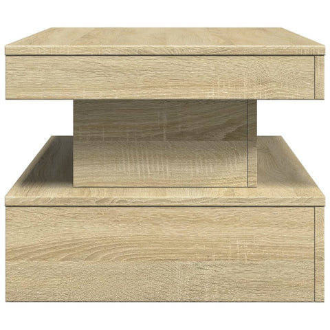 vidaXL Coffee Table with LED Lights Sonoma Oak 90x50x40 cm