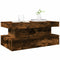 vidaXL Coffee Table with LED Lights Smoked Oak 90x50x40 cm