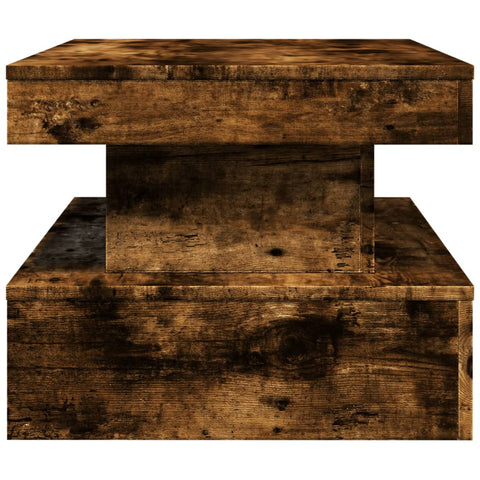 vidaXL Coffee Table with LED Lights Smoked Oak 90x50x40 cm