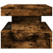 vidaXL Coffee Table with LED Lights Smoked Oak 90x50x40 cm