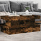 vidaXL Coffee Table with LED Lights Smoked Oak 90x50x40 cm