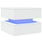 vidaXL Coffee Table with LED Lights White 50x50x40 cm