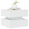 vidaXL Coffee Table with LED Lights White 50x50x40 cm