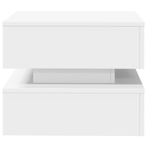 vidaXL Coffee Table with LED Lights White 50x50x40 cm