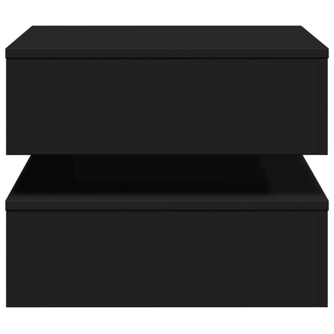 vidaXL Coffee Table with LED Lights Black 50x50x40 cm