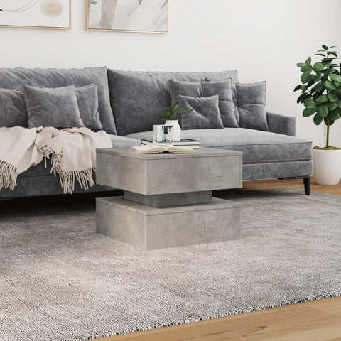 vidaXL Coffee Table with LED Lights Concrete Grey 50x50x40 cm