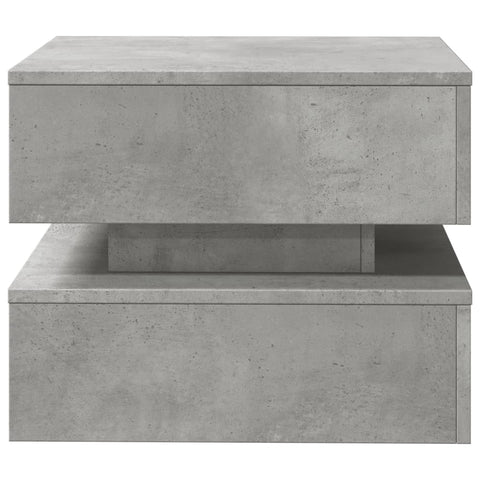 vidaXL Coffee Table with LED Lights Concrete Grey 50x50x40 cm