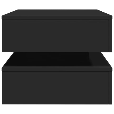 vidaXL Coffee Table with LED Lights Black 90x50x40 cm