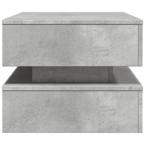 vidaXL Coffee Table with LED Lights Concrete Grey 90x50x40 cm