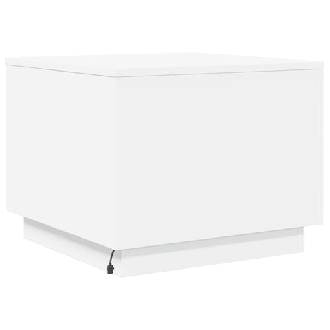 vidaXL Coffee Table with LED Lights White 50x50x40 cm