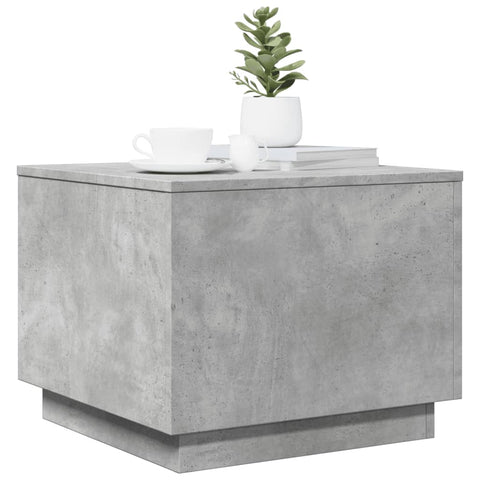 vidaXL Coffee Table with LED Lights Concrete Grey 50x50x40 cm