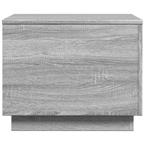 vidaXL Coffee Table with LED Lights Grey Sonoma 50x50x40 cm