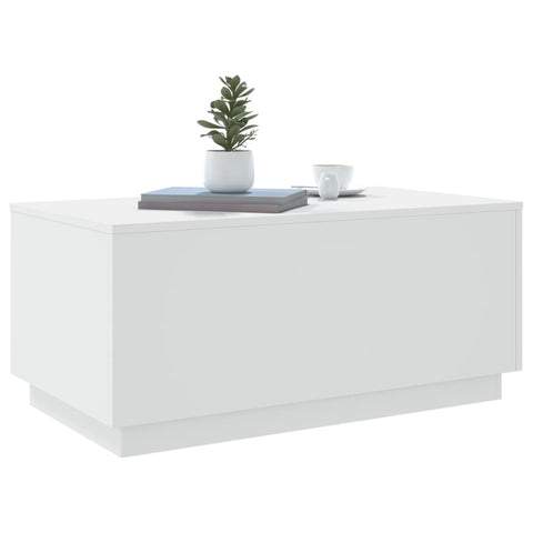 vidaXL Coffee Table with LED Lights White 90x50x40 cm