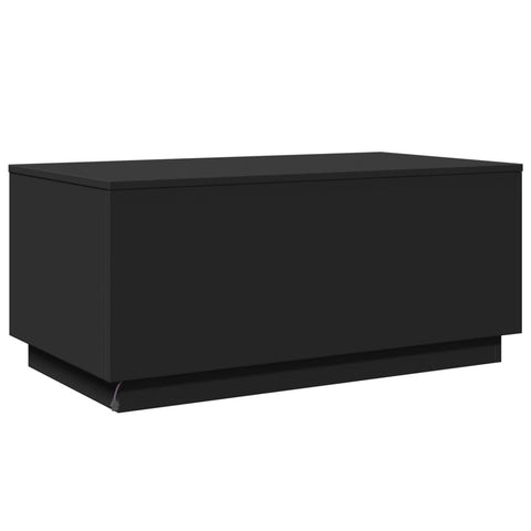 vidaXL Coffee Table with LED Lights Black 90x50x40 cm