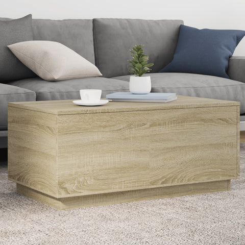 vidaXL Coffee Table with LED Lights Sonoma Oak 90x50x40 cm