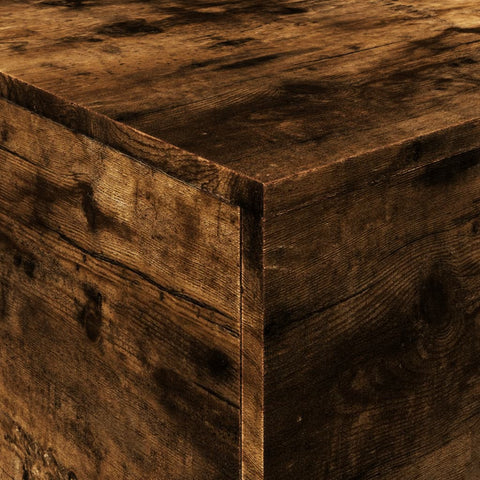 vidaXL Coffee Table with LED Lights Smoked Oak 90x50x40 cm