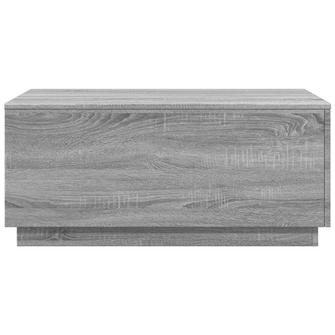 vidaXL Coffee Table with LED Lights Grey Sonoma 90x50x40 cm