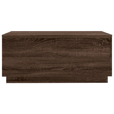 vidaXL Coffee Table with LED Lights Brown Oak 90x50x40 cm