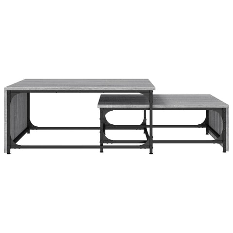 vidaXL Nesting Coffee Tables 2 pcs Grey Sonoma Engineered Wood and Metal