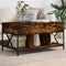 vidaXL Coffee Table Smoked Oak 100x55x50 cm Engineered Wood and Metal